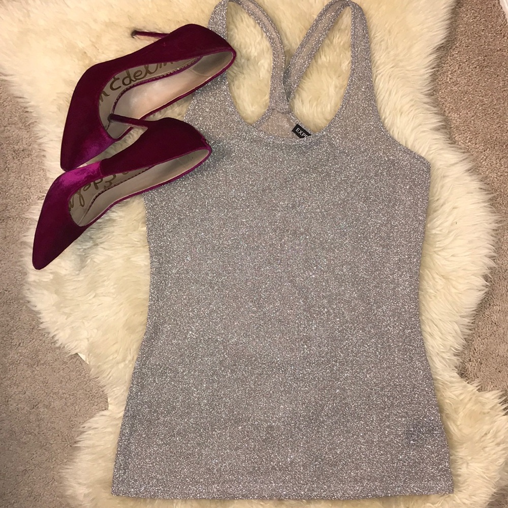 ✨Silver Sparkly Racerback Tank✨